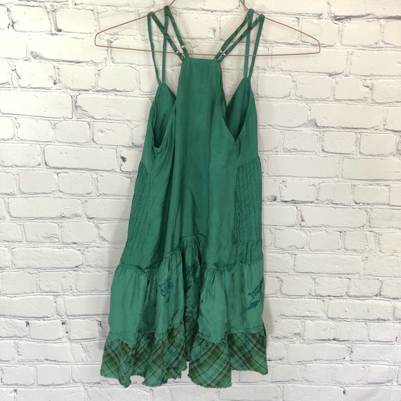 100% Silk Free People Green Flowy Dress/Tunic - Picture 6 of 8
